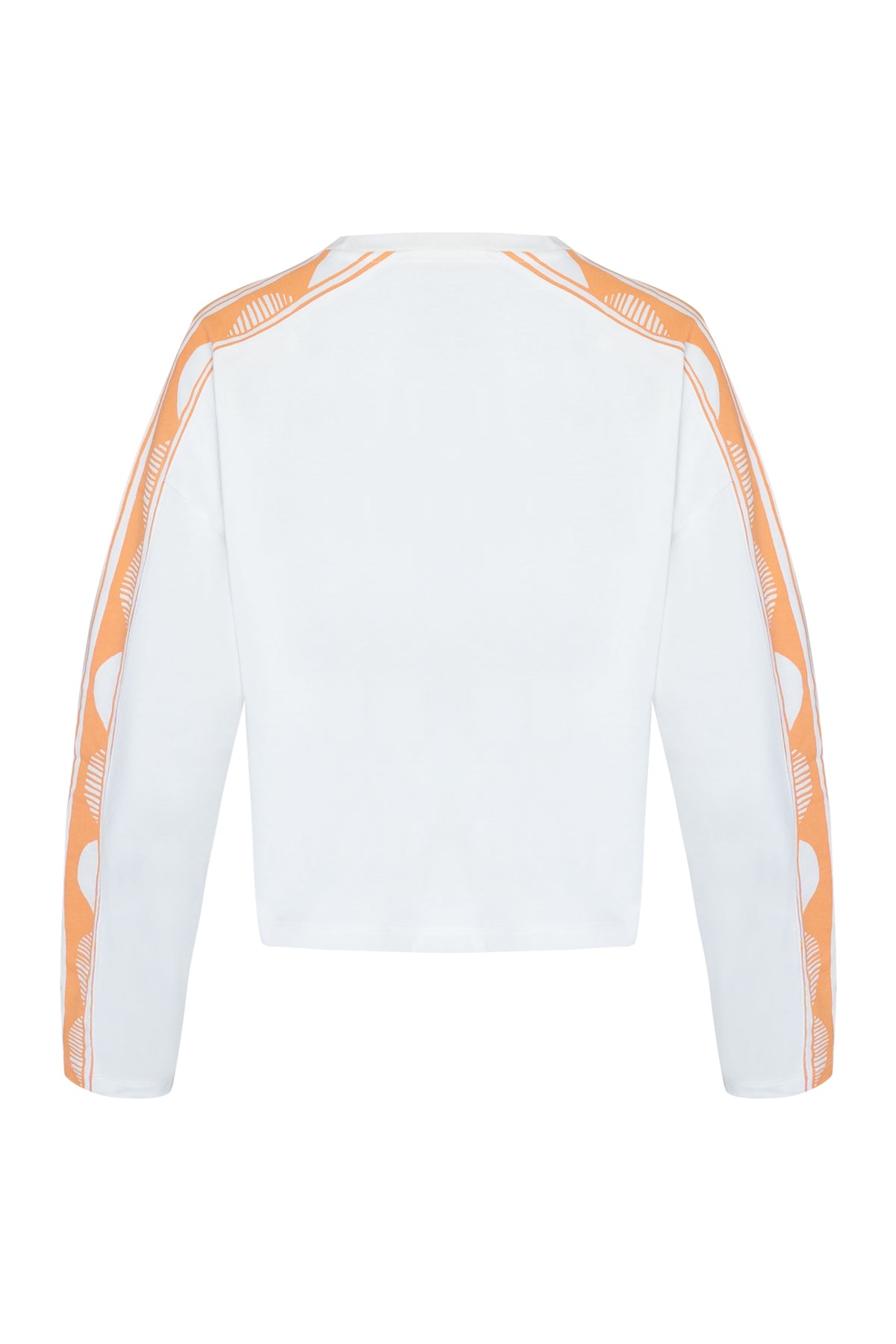 THE CALI CROPPED JUMPER - OFF WHITE SUN BURST BOARDER PRINT