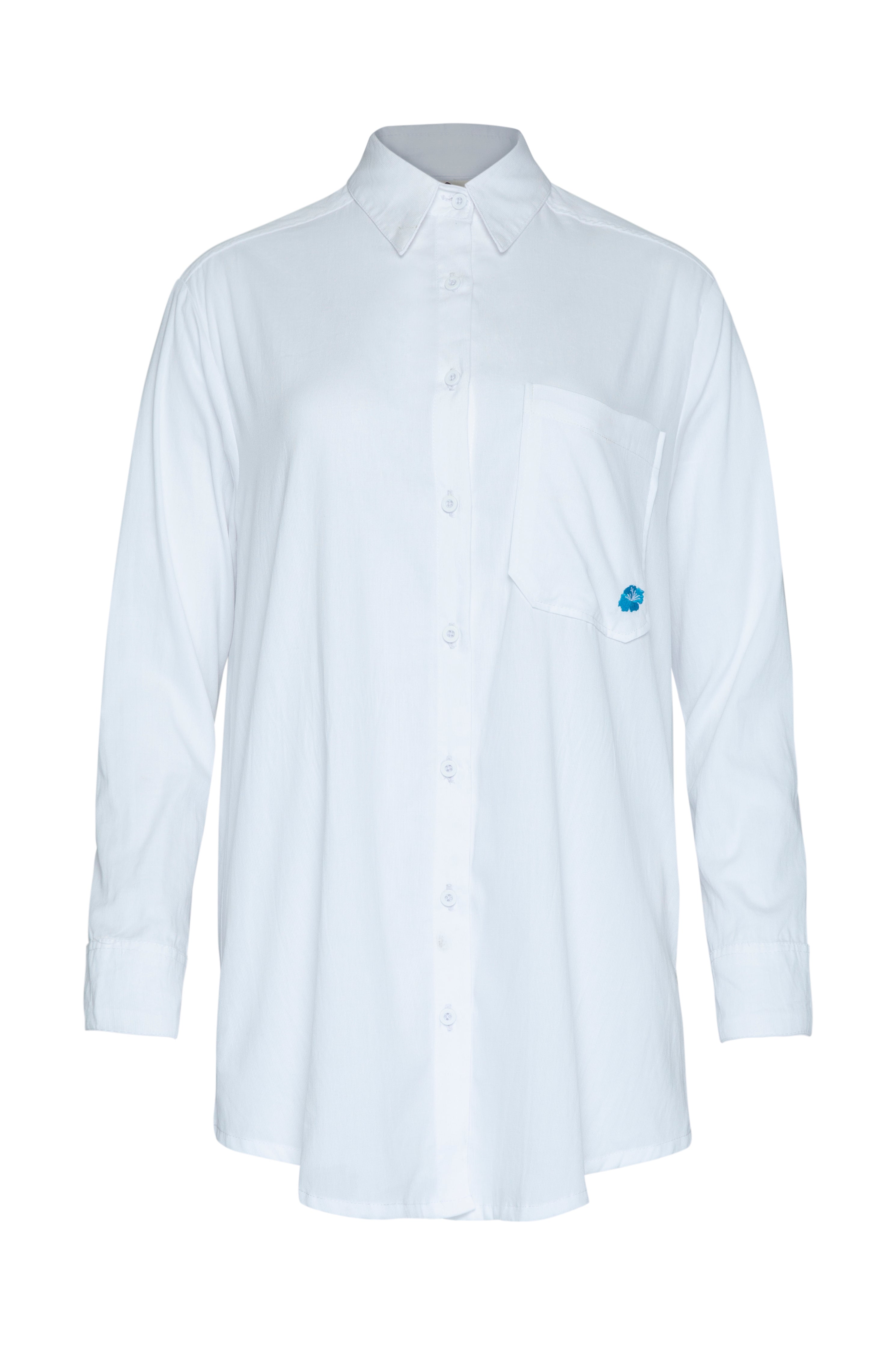 THE GEORGIE PORGIE EMBROIDERED SHIRT - WHITE