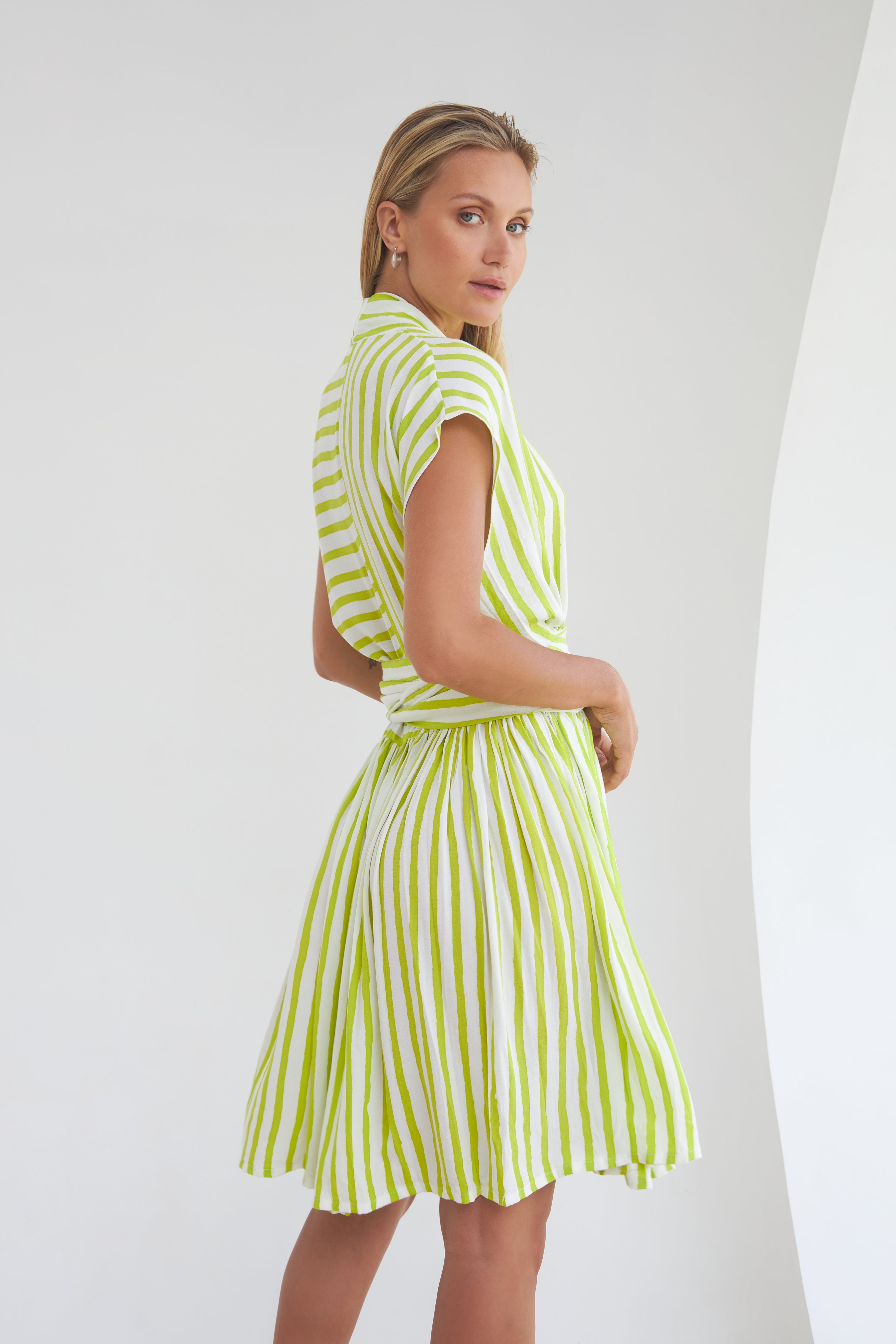 THE POINT DRESS SHORT - DAIQUIRI FILM STRIPE