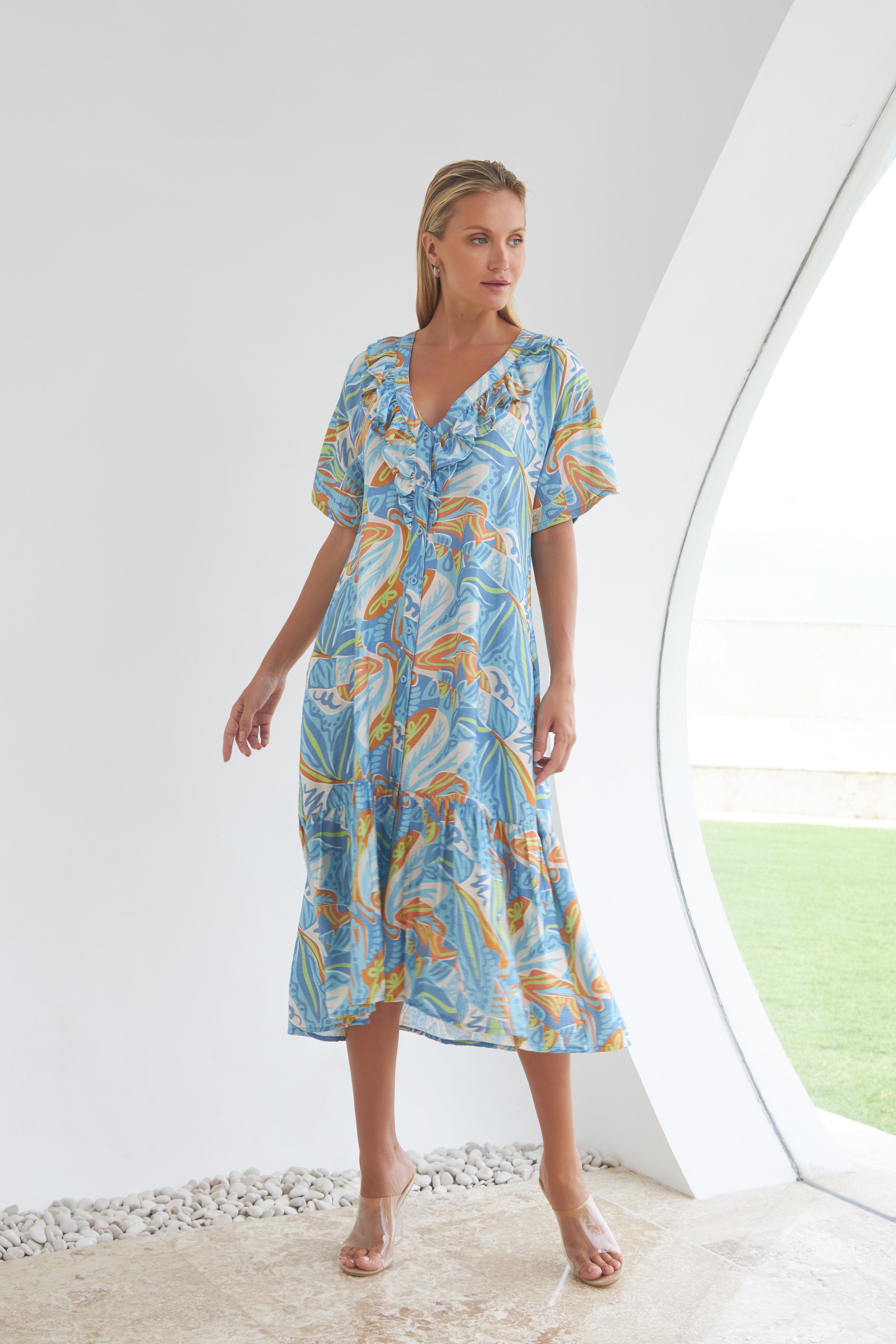 THE ELYSIAN MAXI DRESS - PARADISE BLUE