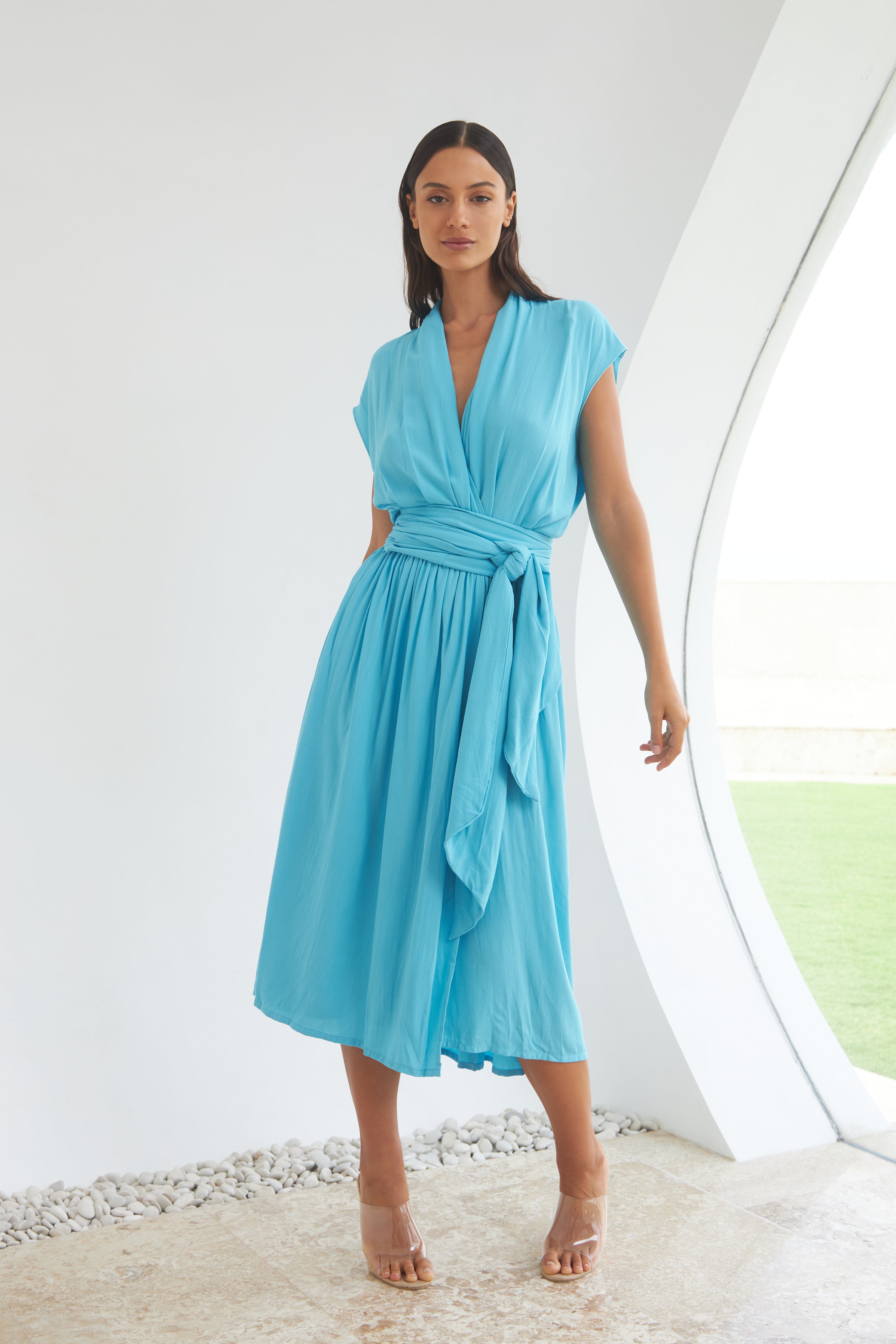 Aqua wrap dress best sale