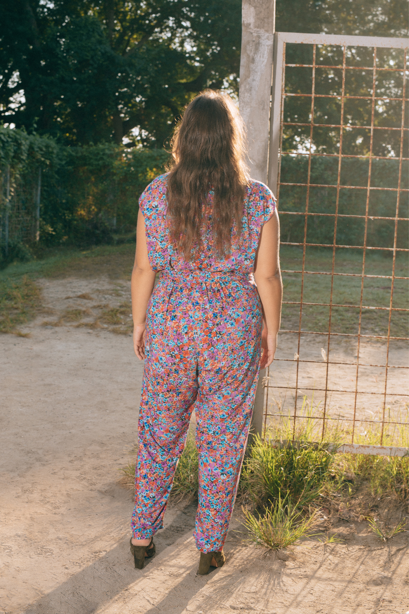 THE POINT JUMPSUIT - FLORAL EXPLOSION RASPBERRY