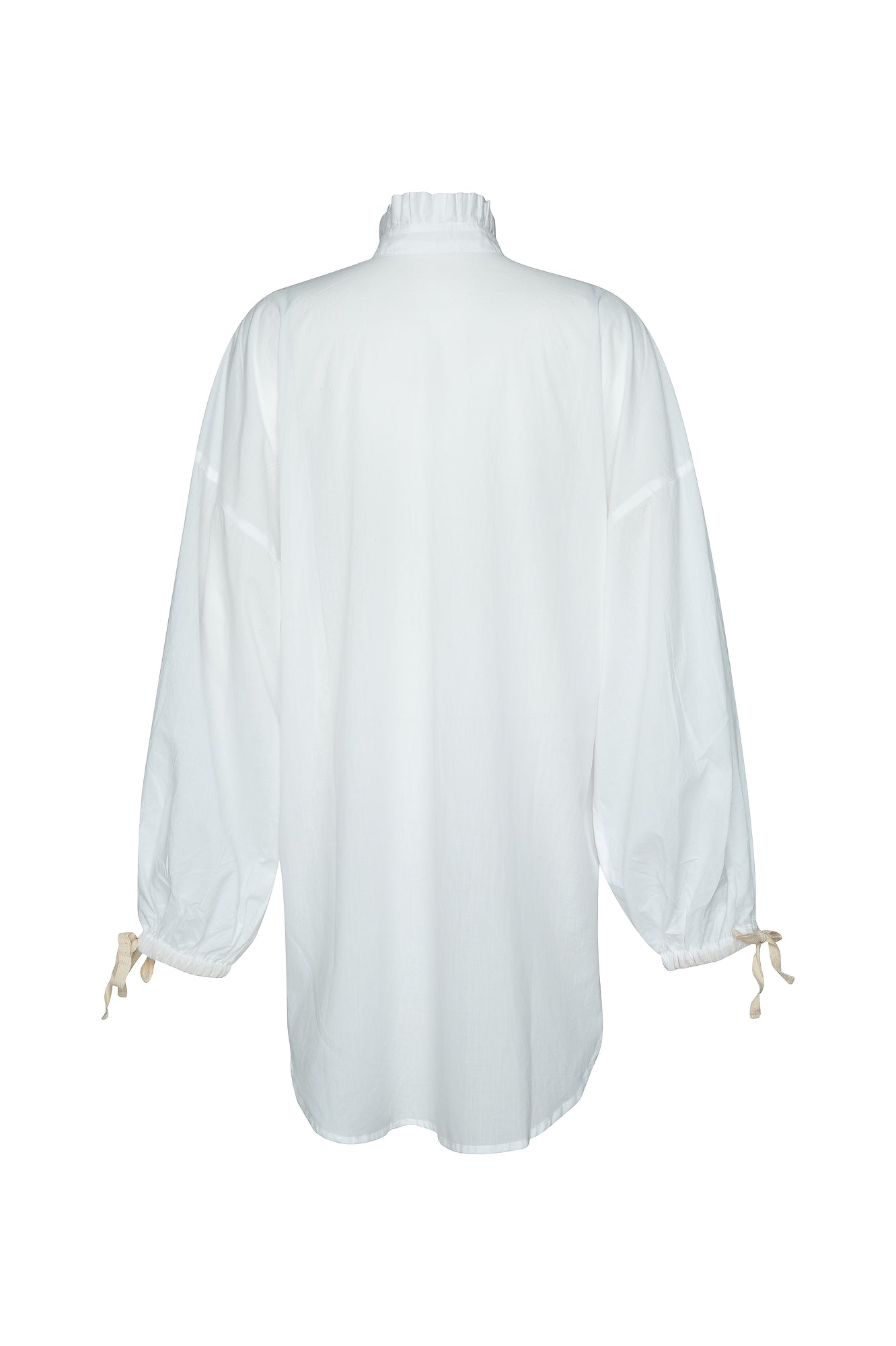 THE TUXEDO SHIRT/DRESS  - GHOST WHITE