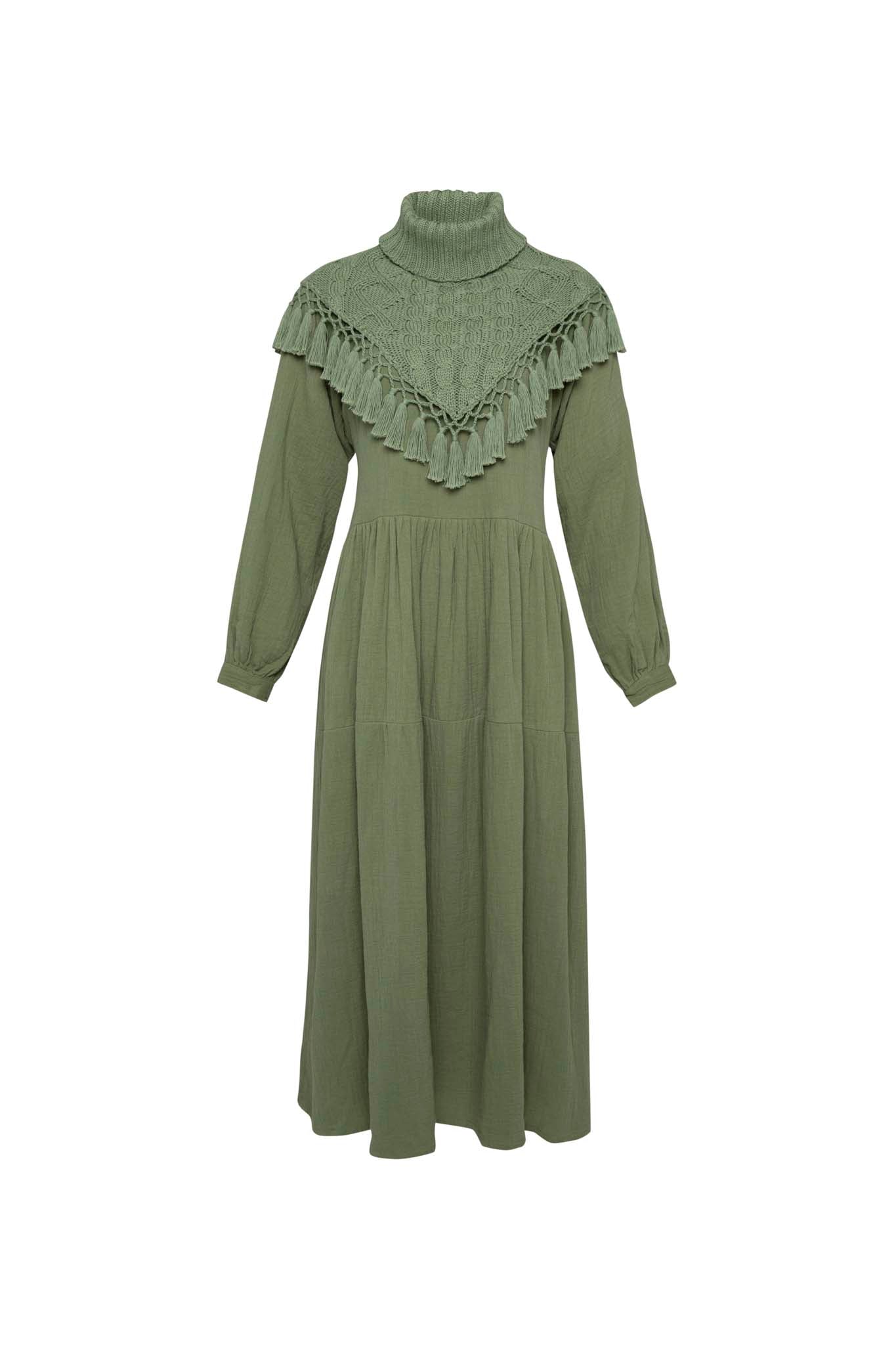 THE DYLAN COTTON MAXI DRESS- SAGE GREEN