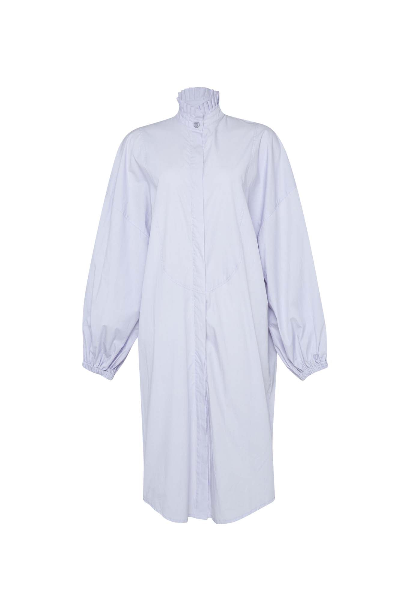 THE TUXEDO LONG SHIRT/DRESS - LILAC