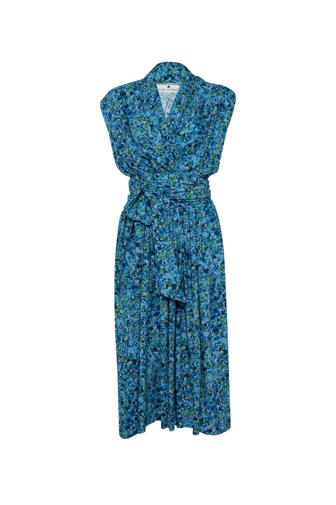 THE POINT DRESS  - FLORAL EXPLOSION BLUE