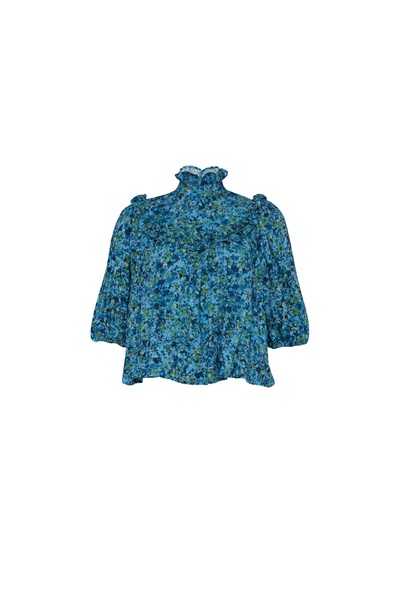 THE JONI TOP - FLORAL EXPLOSION BLUE